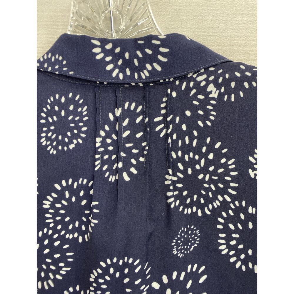 Cabi Top Womens S Sleeveless Button Up Blue Geometric Floral Mod Retro Boho - Picture 8 of 10